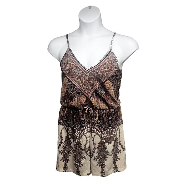 SHEIN VCAY Loose Summer Boho Romper Spaghetti Adjustable Straps XS Sz 2 New - Picture 1 of 9